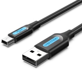 Vention Mini USB (M) to USB 2.0 (M) Cable 2m Black PVC Type