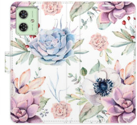 iSaprio Flip pouzdro Succulents Pattern pro Motorola Moto G54 5G / G54 5G Power Edition