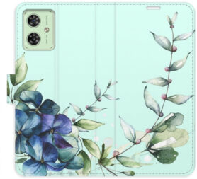 iSaprio Flip pouzdro Blue Flowers pro Motorola Moto G54 5G / G54 5G Power Edition