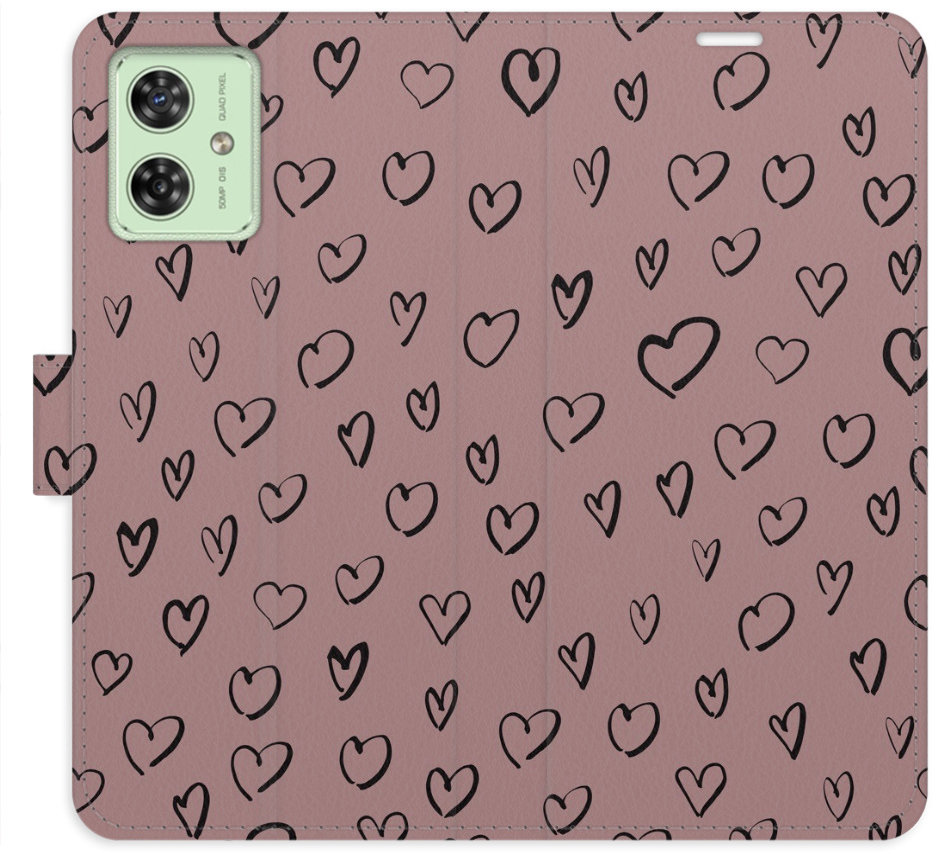 iSaprio Flip pouzdro Heart Dark 02 pro Motorola Moto G54 5G / G54 5G Power Edition