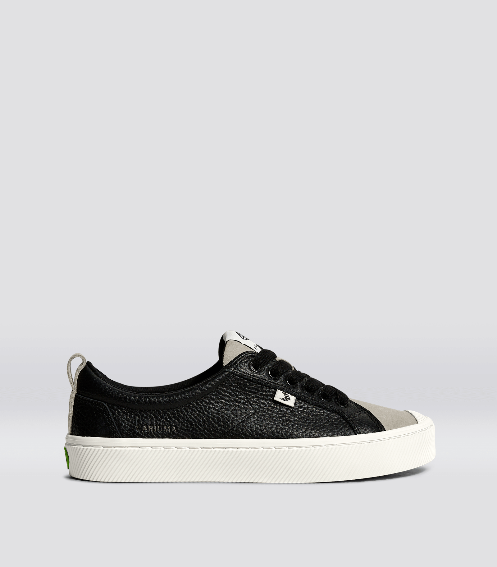 Cariuma OCA Low Black Premium Leather Cloud Grey Suede Sneaker - Black/Cloud Grey / Women 8 / Men 6.5
