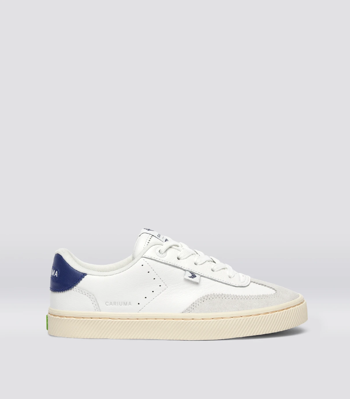 Cariuma TOCA White Diamond Leather Smoke White Suede Blue Accents Sneaker - White/Smoke White / Women 5.5 / Men 4