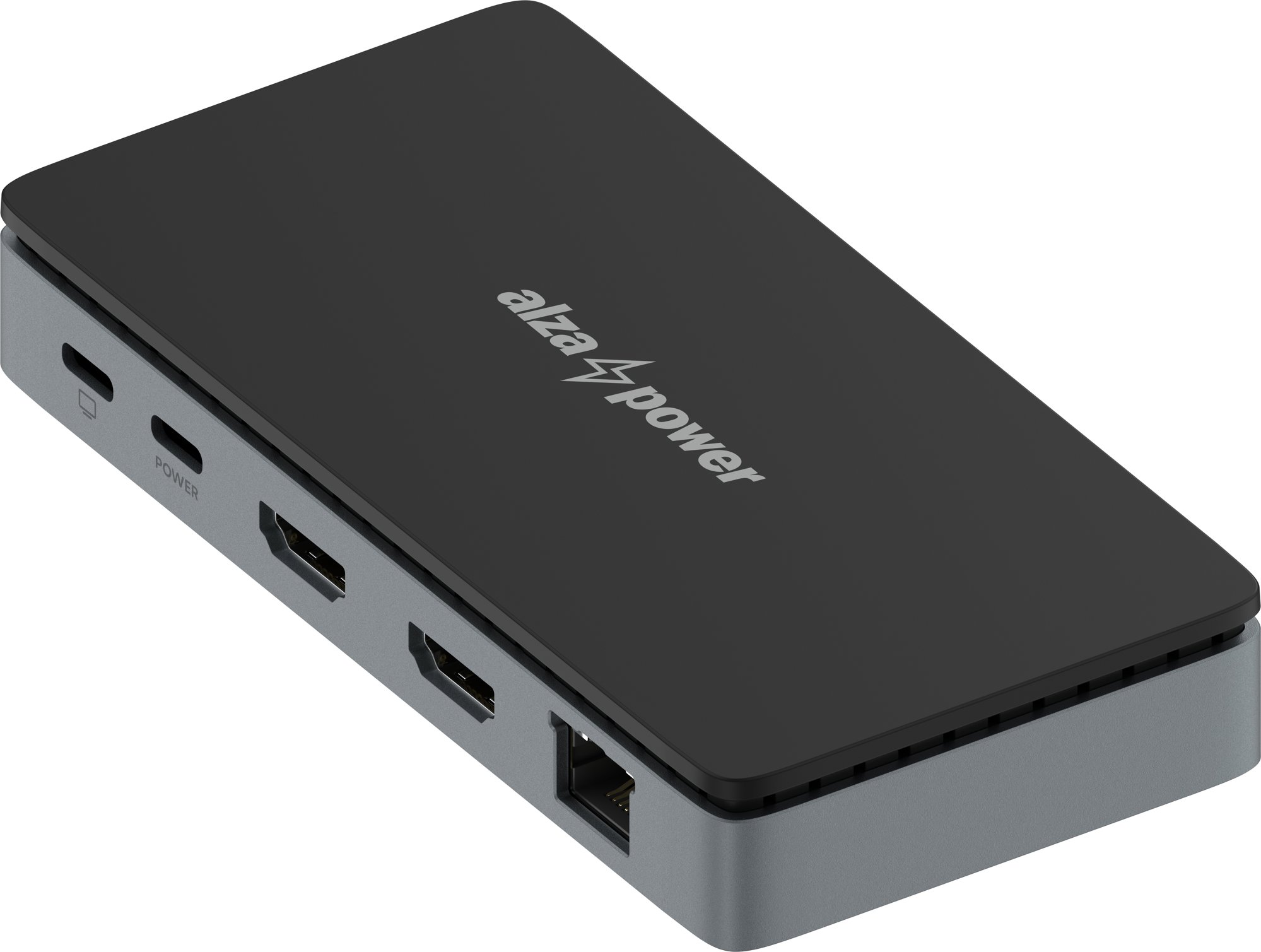 AlzaPower Metal Mini USB-C Dock Station 8v1 Dual Screen vesmírně šedý