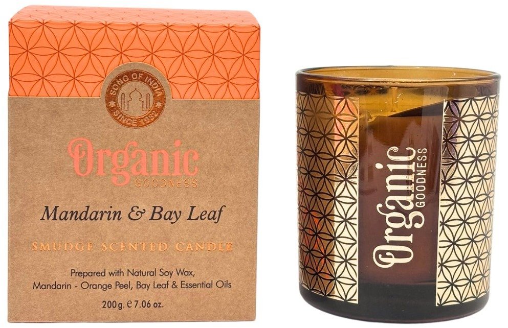 Song of India Organic Goodness Svíčka Mandarin & Bay Leaf, 200g