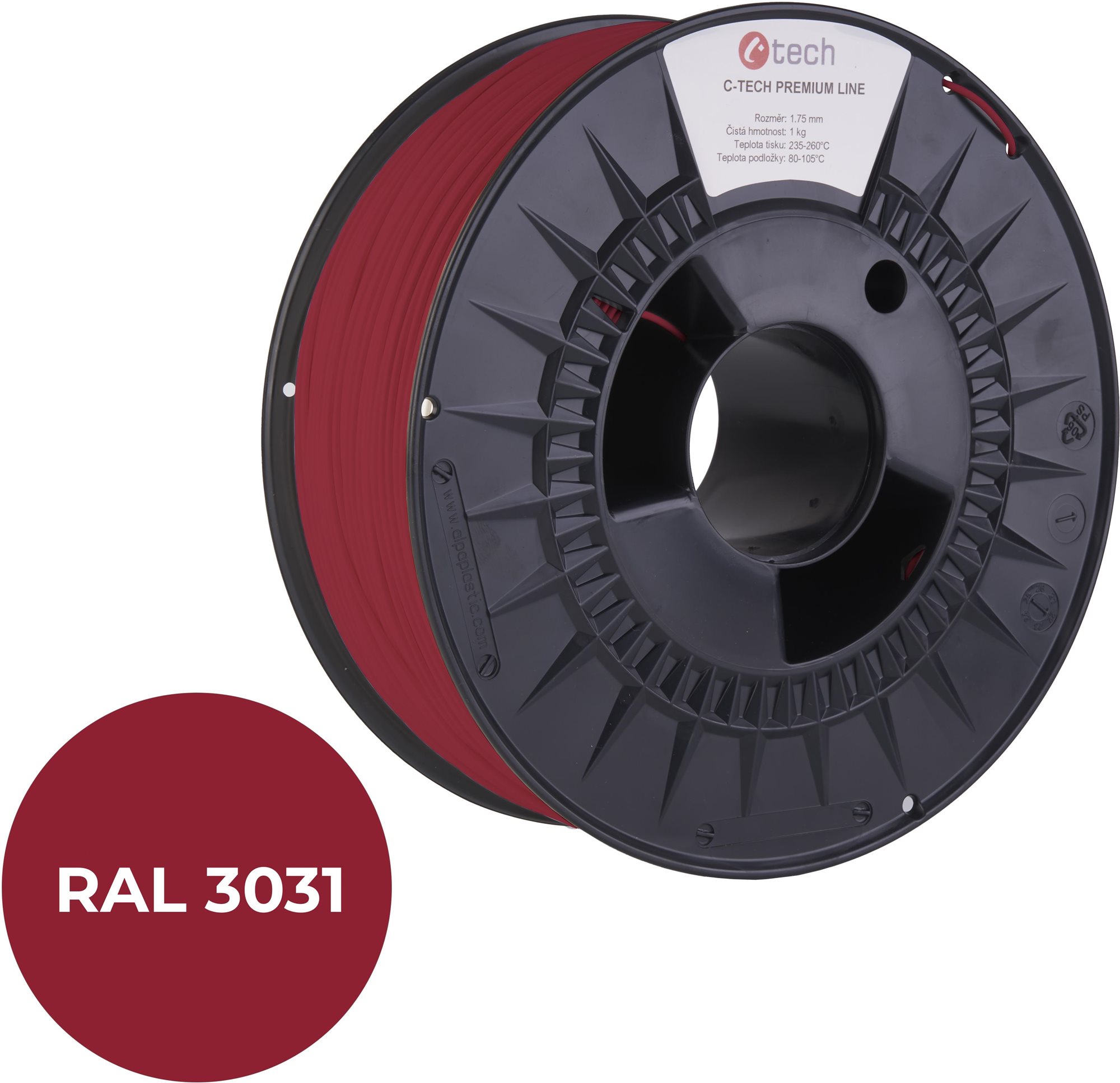 C-TECH filament PREMIUM LINE PLA orientální červená RAL3031