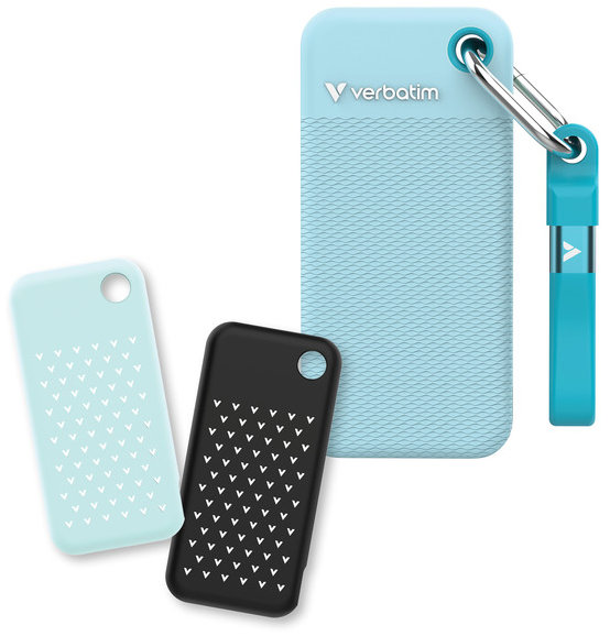 VERBATIM Pocket SSD 2TB modrá + 2x gumový obal