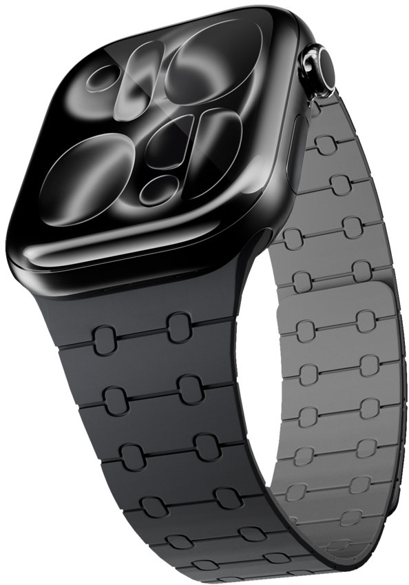 Epico Magnetic+ Silicone řemínek Apple Watch SE 40mm/Series 1-9 38/40/41mm, 10-11 42mm - černý