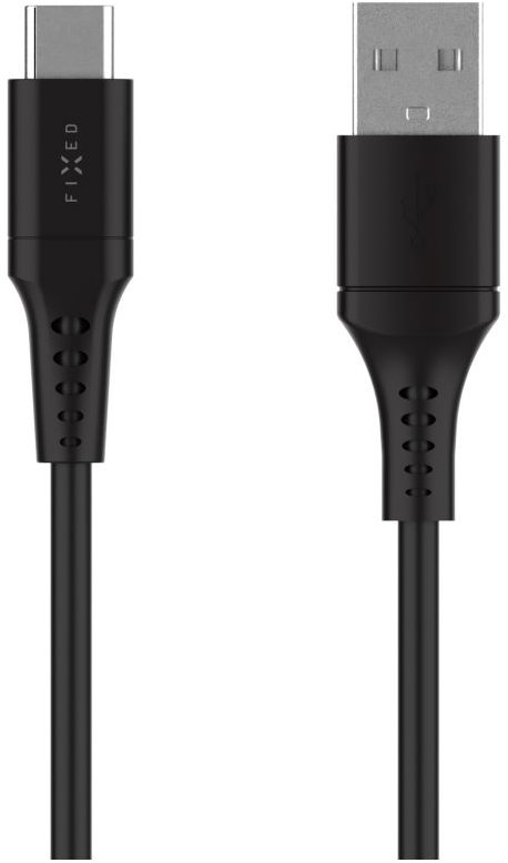 FIXED Cable USB/USB-C a podporou PD 0.3m USB 2.0 60W Liquid silicone černý