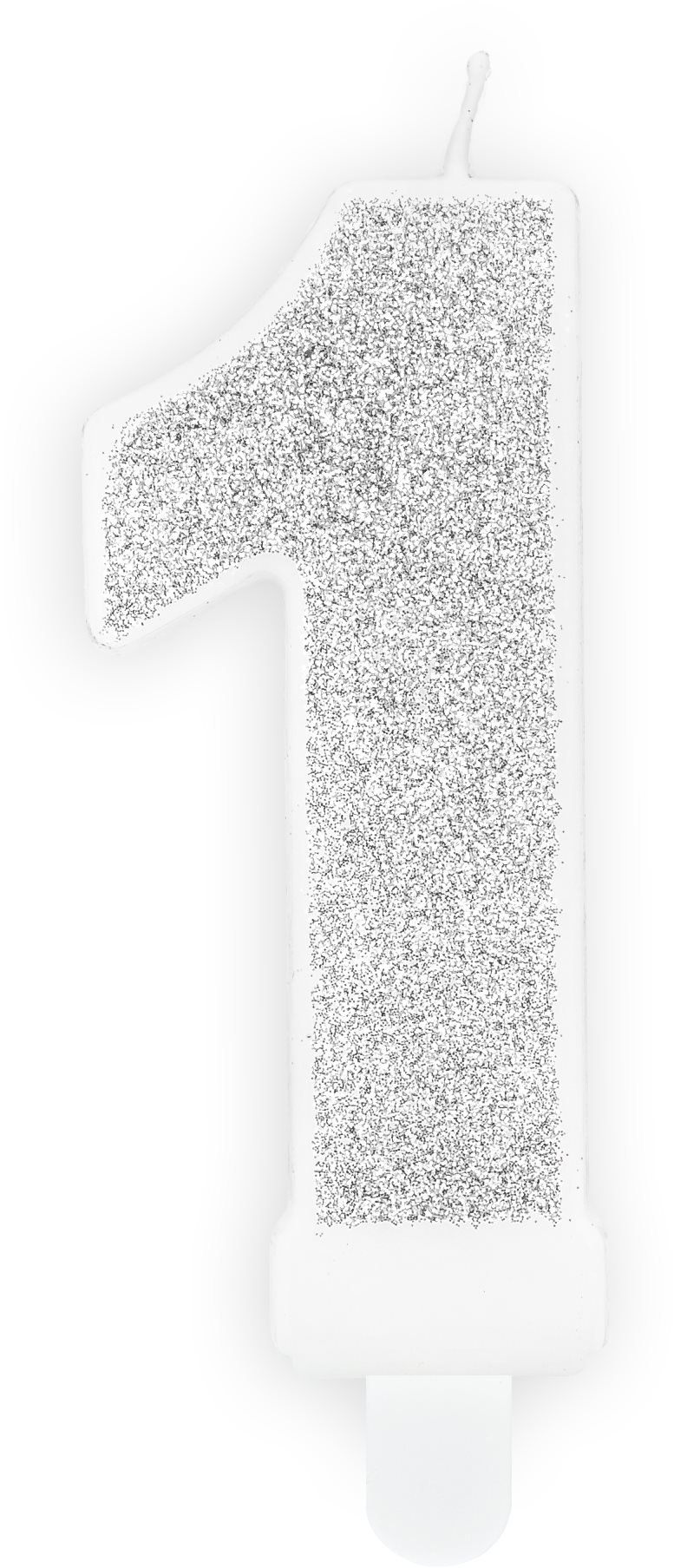 Svíčka narozeninová, 7cm, číslice "1", stříbrná