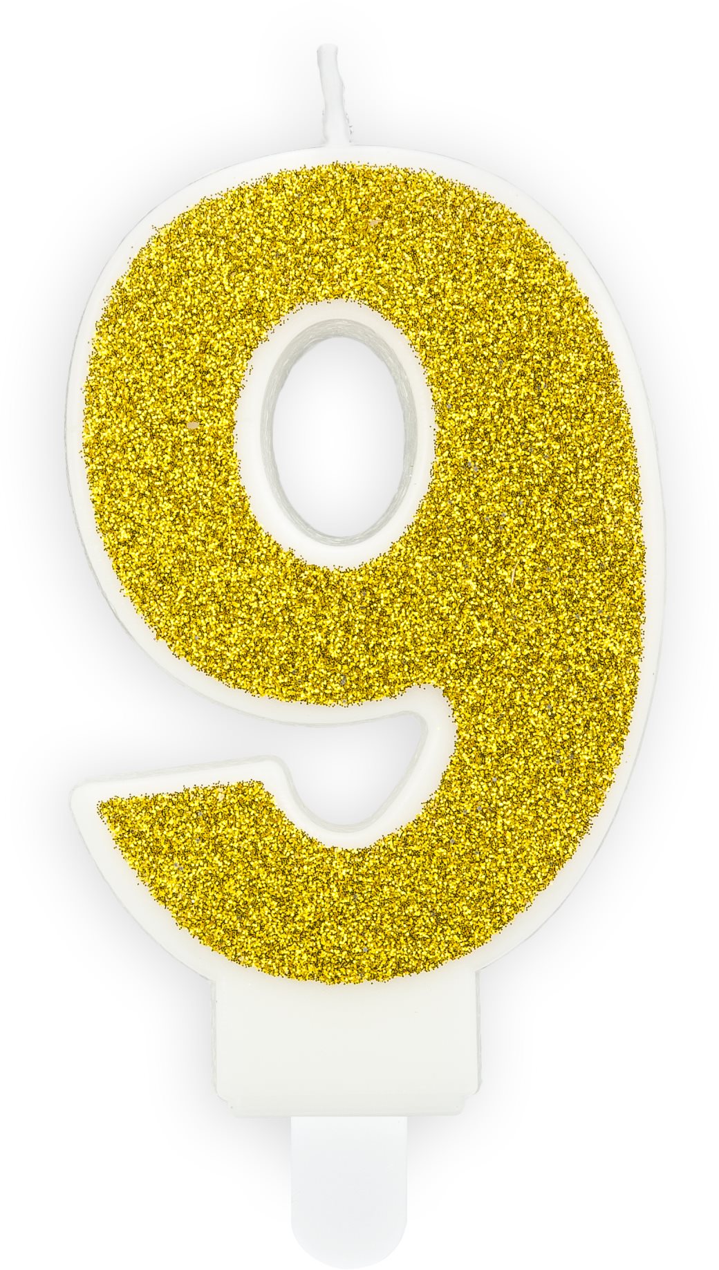 Svíčka narozeninová, 7cm, číslice "9", zlatá
