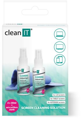 CLEAN IT čisticí roztok na notebooky s utěrkou, 2x30ml