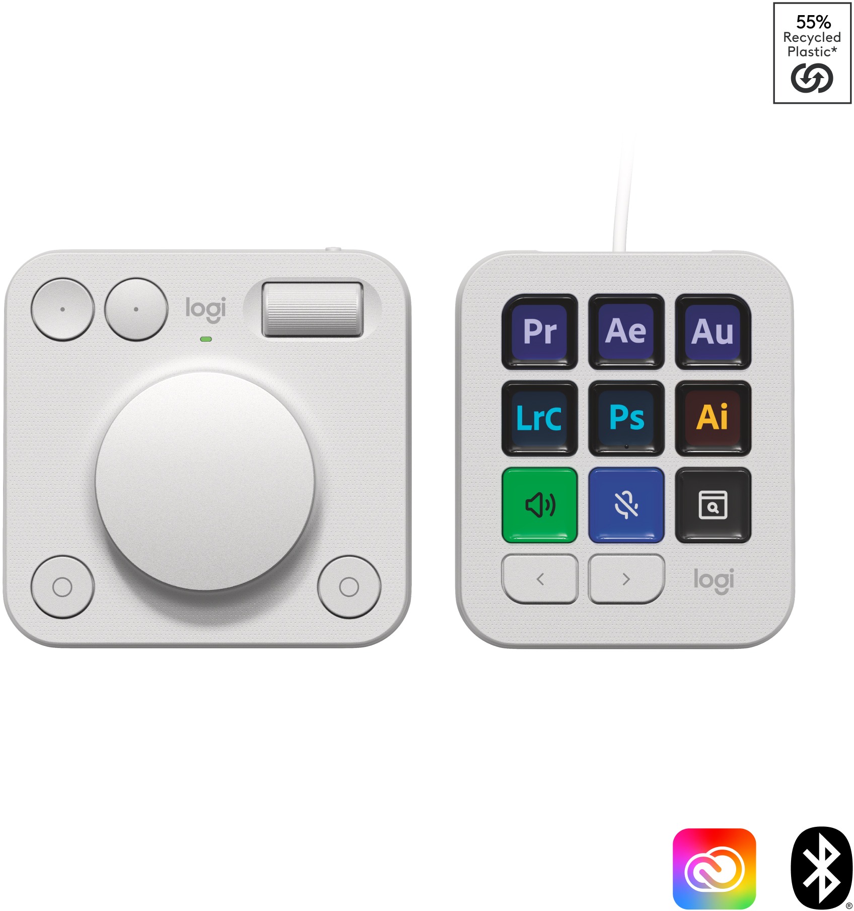 Logitech MX Creative console, Pale Grey