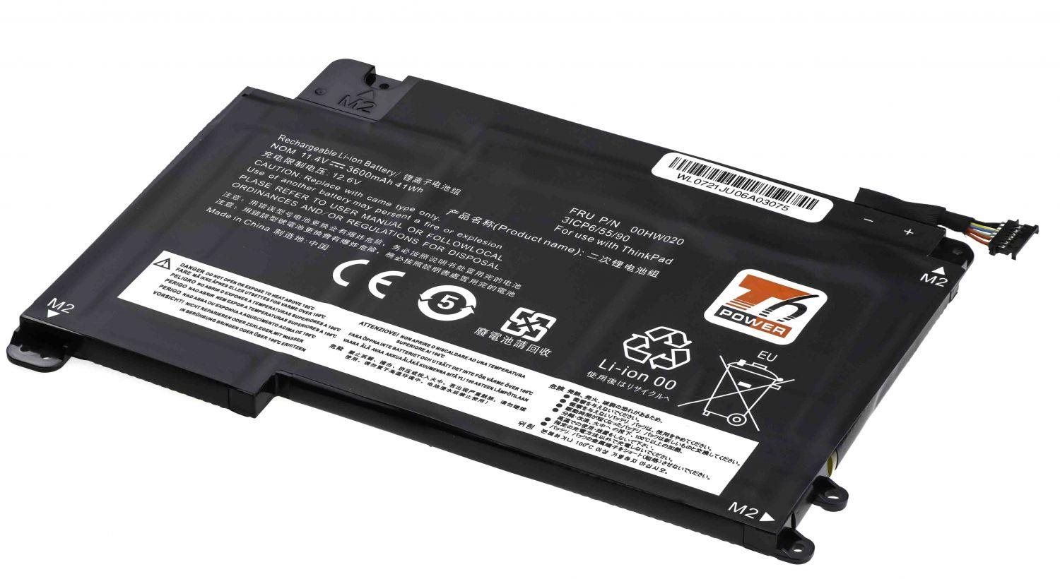 T6 Power pro Lenovo ThinkPad P40 Yoga 20GQ, Li-Poly, 3600 mAh (41 Wh), 11,4 V
