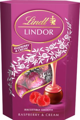 Lindt LINDOR Maliny a smetana, 200 g