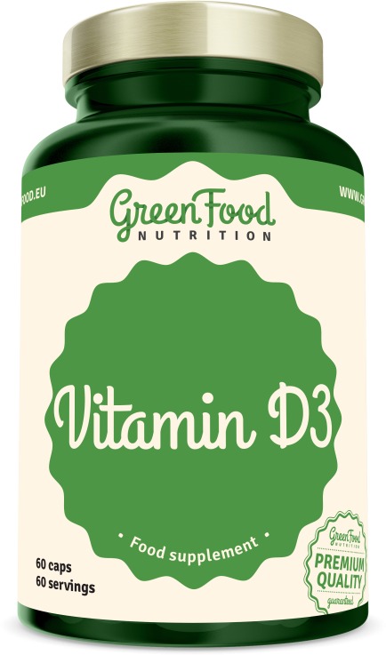 GreenFood Nutrition Vitamín D3 60 kapslí