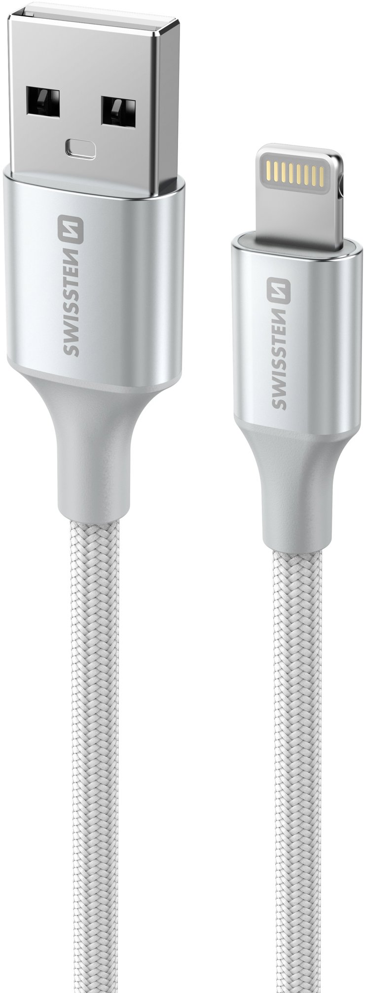 Swissten datový kabel Textile II USB / Lightning 1.5m bílý