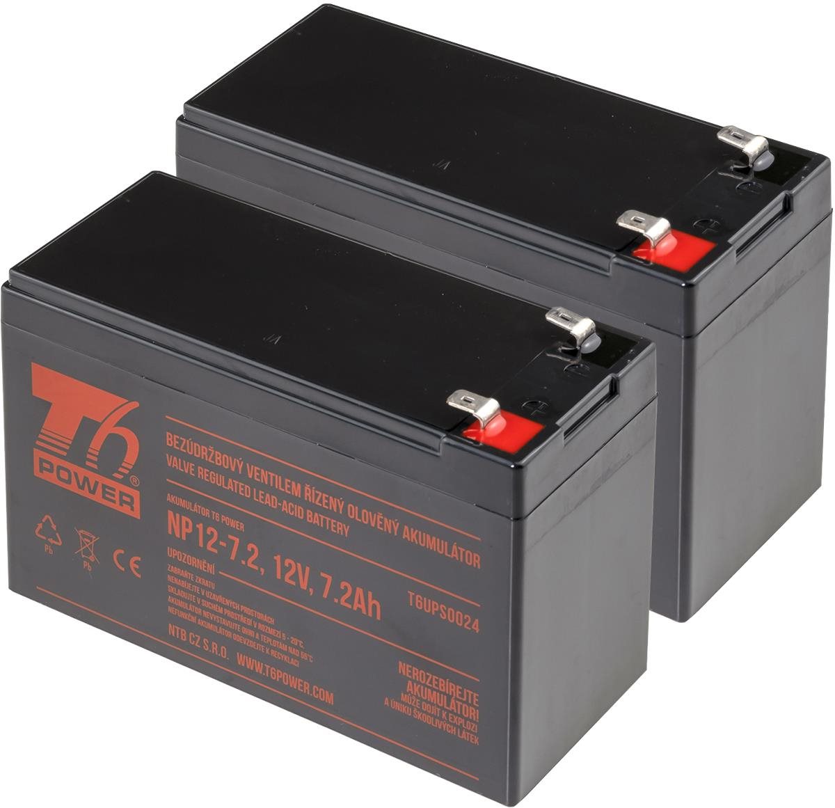 Sada baterií T6 Power pro APC Smart-UPS SUA750RMI2U, VRLA, 12 V
