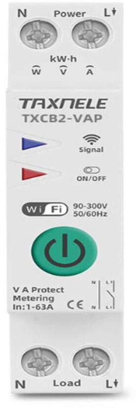 Taxnele Smart proudový jistič s měřením spotřeby, 1-63 A, Tuya, ZigBee, V+A