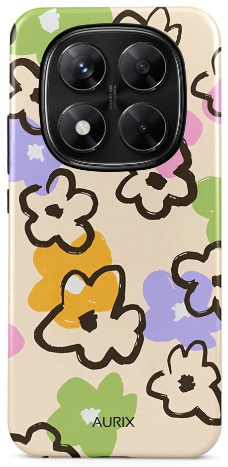 TopQ Kryt AURIX Xiaomi Redmi Note 14 Pro 5G pevný Flower Drawing 136524