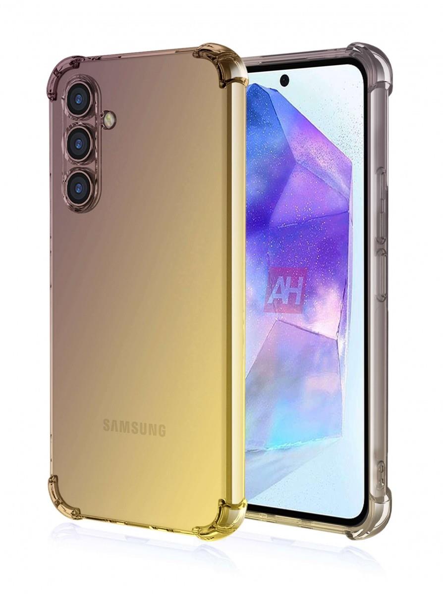 TopQ Samsung A55 Shock duhový purpurovo-žlutý 126546