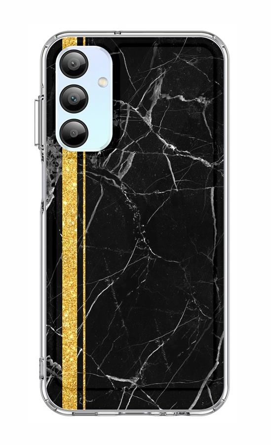 TopQ STYLE Samsung A15 pevný Mramor černo-zlatý 128705