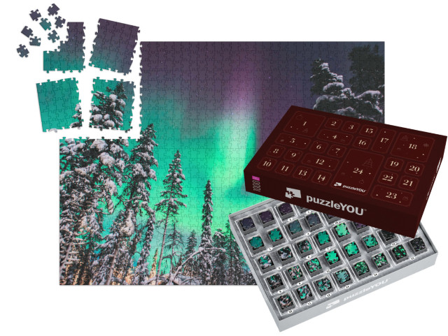 Adventní kalendář „Aurora Borealis, polární záře nad Norskem“