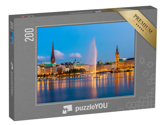puzzle 200 dílků „Hamburk za soumraku, Německo“