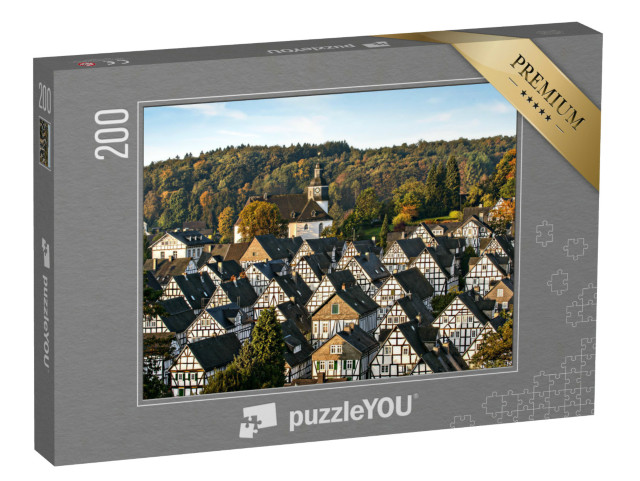puzzle 200 dílků „Historické hrázděné domy ve Freudenbergu, Německo“