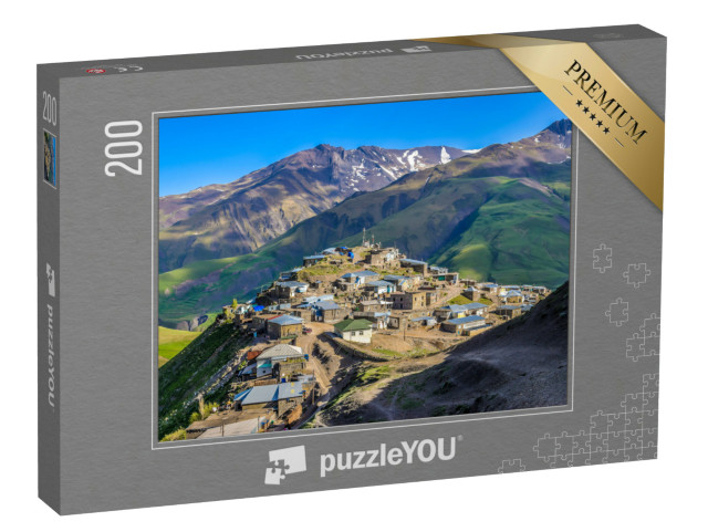 puzzle 200 dílků „Horská vesnice Xinaliq na Vysokém Kavkaze, Ázerbájdžán“