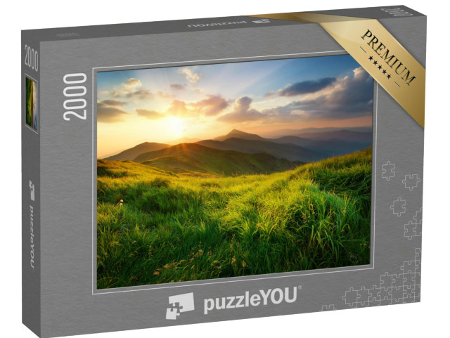 puzzle 2000 dílků „Horské údolí při východu slunce“
