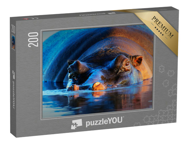 puzzle 200 dílků „Hroch zblízka v Krugerově národním parku“