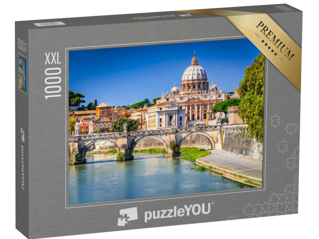 puzzle 1000 dílků XXL „Kupole vatikánské baziliky svatého Petra nad Tiberou, Řím, Itálie“