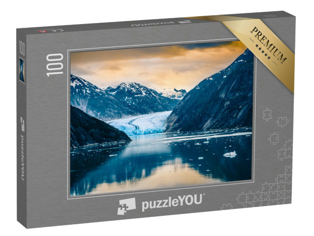 puzzle 100 dílků „Ledovec Sawyer, fjord Tracy Arm v Panhandle na Aljašce“