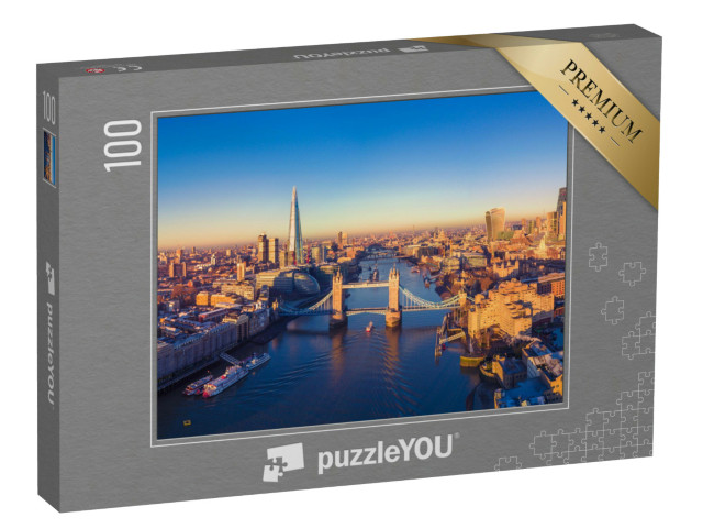 puzzle 100 dílků „Letecký panoramatický pohled na Londýn a řeku Temži, Anglie“