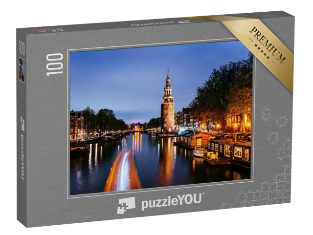 puzzle 100 dílků „Letní noc v Amsterdamu, Holandsko“