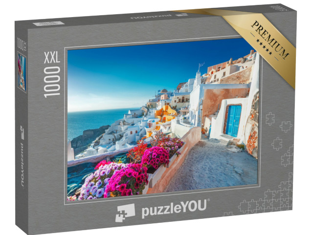 puzzle 1000 dílků XXL „Malebný pohled na Santorini, Řecko“