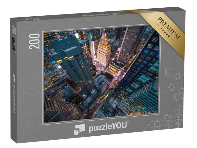 puzzle 200 dílků „Manhattan, New York, pohled z ptačí perspektivy, USA“