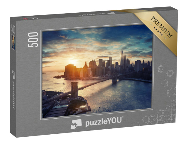 puzzle 500 dílků „Manhattan při západu slunce, New York, USA“