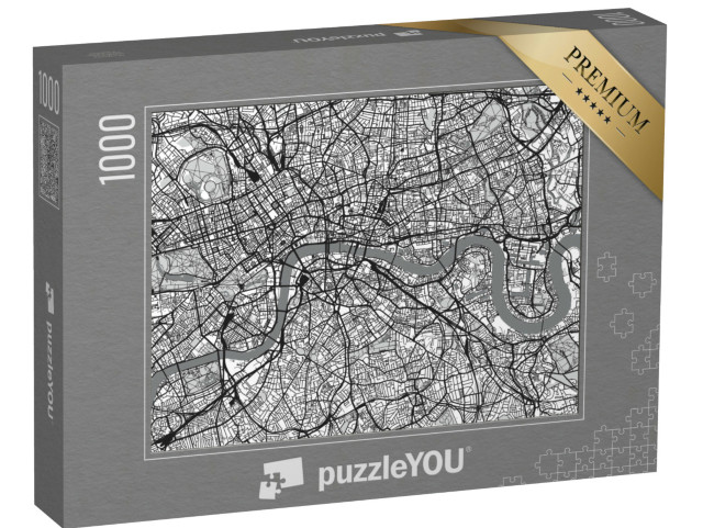 puzzle 1000 dílků „Mapa města Londýn, Anglie“