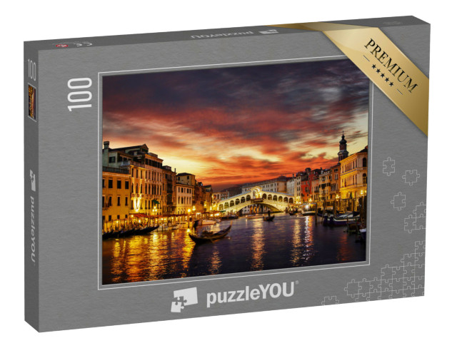 puzzle 100 dílků „Most Rialto při západu slunce, Benátky, Itálie“