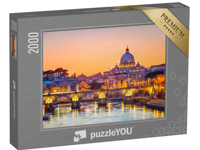 puzzle 2000 dílků „Noční pohled na baziliku svatého Petra v Římě, Itálie“