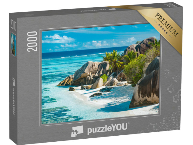 puzzle 2000 dílků „Okouzlující krásná pláž na Seychelách - Anse Source D'Argent“