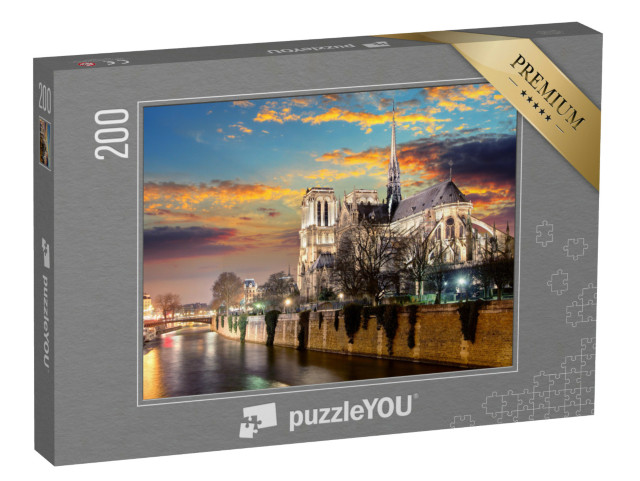 puzzle 200 dílků „Ostrov Cite s katedrálou Notre Dame, Paříž, Francie“