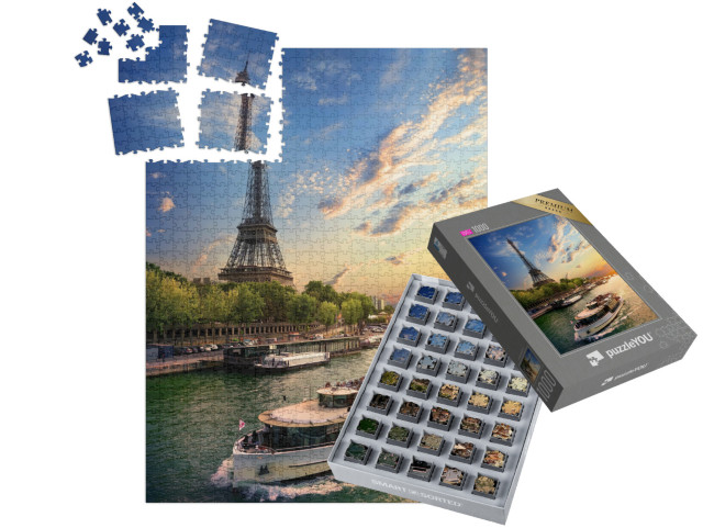 SMART SORTED® | Puzzle 1000 dílků „Paříž ve večerním světle, Francie“