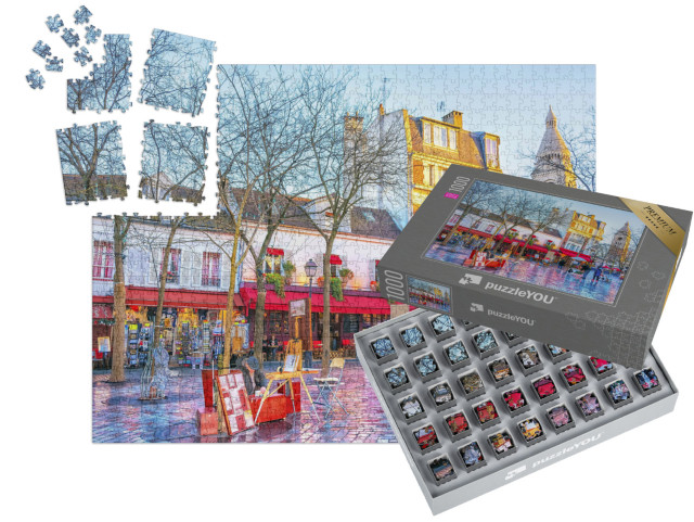 SMART SORTED® | Puzzle 1000 dílků „Place du Tertre, Montmartre, Paříž, Francie“