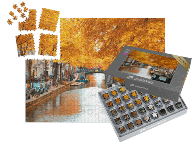 SMART SORTED® | Puzzle 1000 dílků „Podzimní Amsterdam, Holandsko“