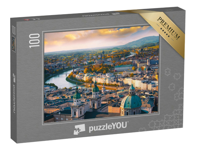 puzzle 100 dílků „Podzimní pohled na Salzburg, Rakousko“