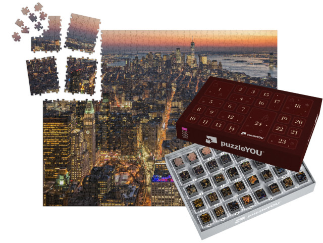 Adventní kalendář „Pohled na panorama Manhattanu, USA“