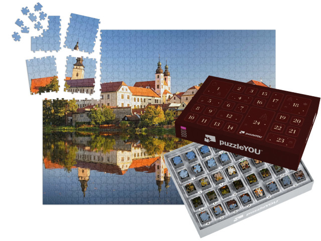 Adventní kalendář „Pohled na Telč přes rybník, Česká republika“