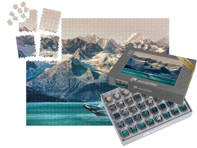 SMART SORTED® | Puzzle 1000 dílků „Pozorování velryb, výlet lodí podél pobřeží Aljašky“